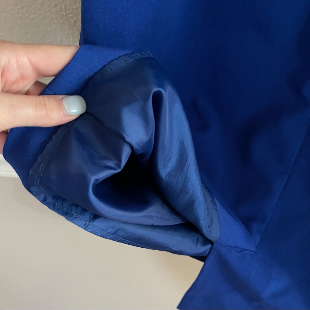 Calvin Klein Blue Scuba Crepe Ruched Dress - Picture 14 of 15